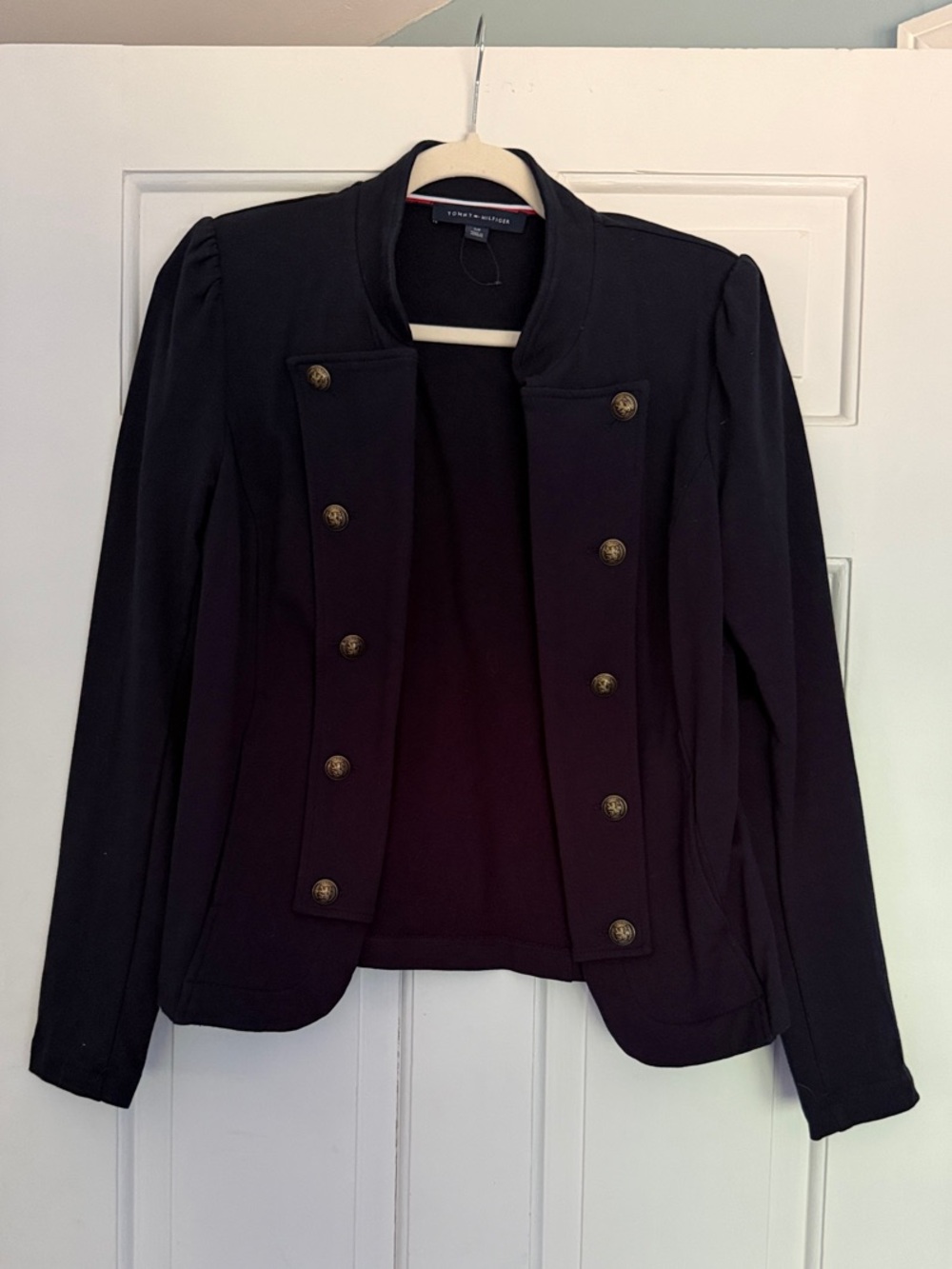 Tommy Hilfiger Black Military-Style Button Blazer, size S